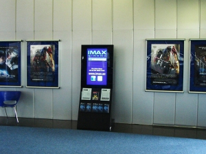 Eclipse Digital Media 40" Freestanding Digital Poster Display with Integrated Literature Stand Cinema Example