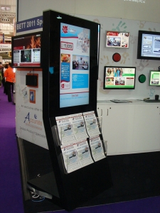 Eclipse Digital Media 40" Freestanding Digital Poster Display with Integrated Literature Stand Exhibition Example 1