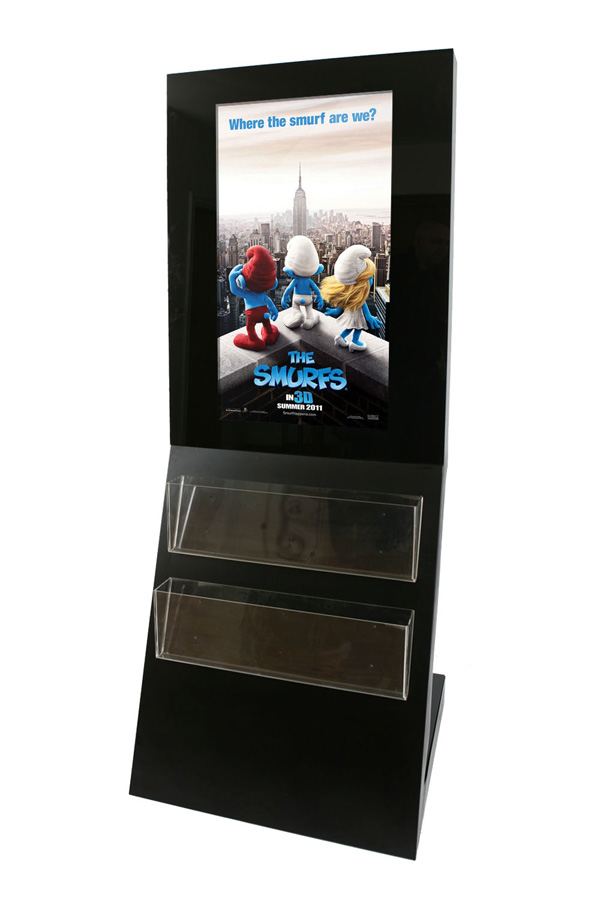 40” Freestanding Digital Poster Display with Integrated Literature ...